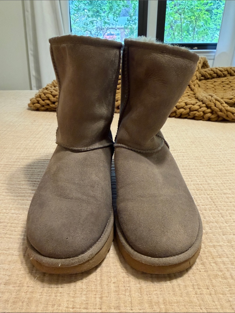 UGG Short Suede Ankle Boots in Brown Taupe